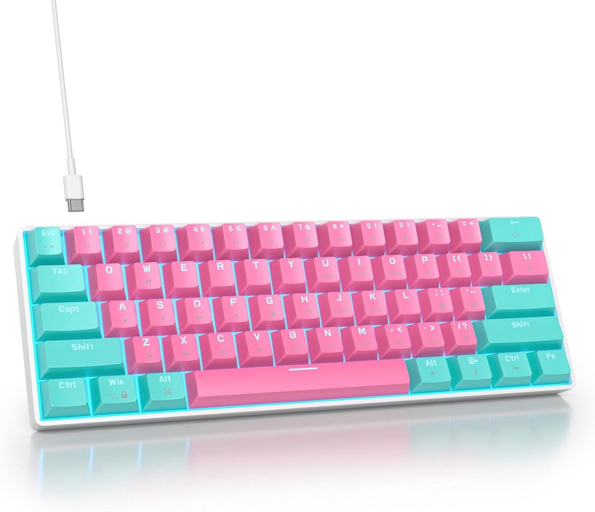 Compact Draagbaar 60% Mechanisch Gamingtoetsenbord met LED-achtergrondverlichting