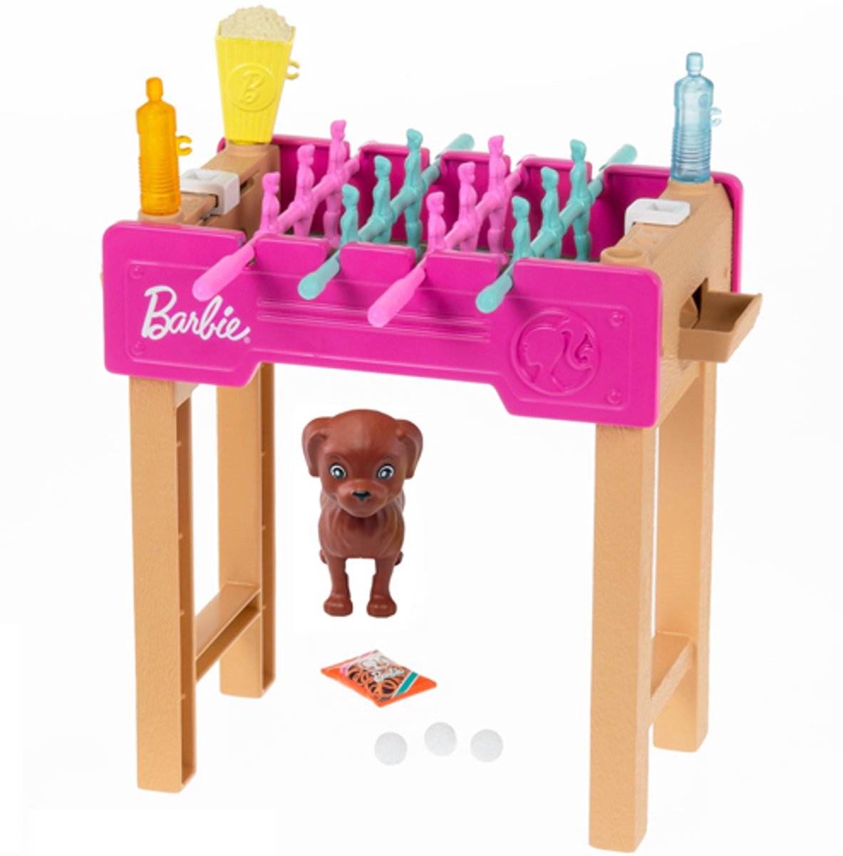 Barbie Mini Playset Voetbaltafel Met Hondje