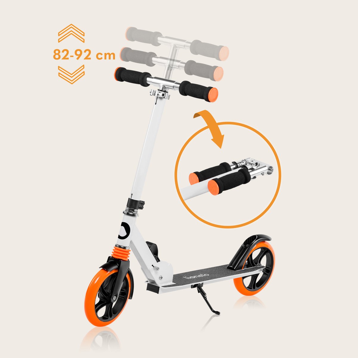 Lionelo Luca Step - Opvouwbare Scooter tot 100 kg - ABEC-7 Lagers - 200 mm Wielen - ShockResist Demping - 3 Hoogte-instellingen - Antislip Platform - Tieners & Volwassenen thumbnail 3