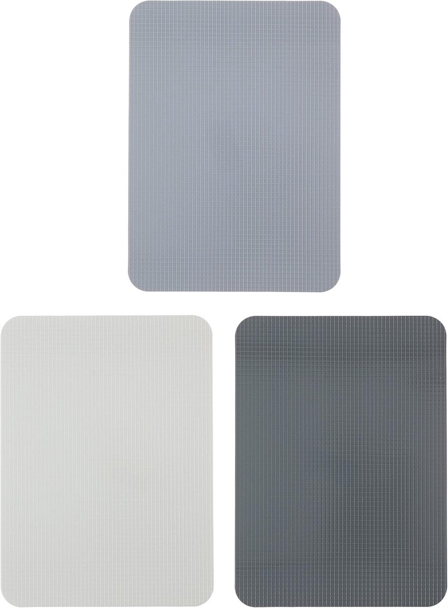 Set van 3 flexibele snijplanken - antislip, vaatwasmachinebestendig, 20 x 28 cm, grijs
