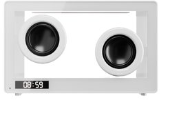 Transparante minimalistische Bluetooth-luidspreker met draaiknop, draadloze luidspreker, TF-kaartsleuf, sfeervolle verlichting en desktopbas (wit)