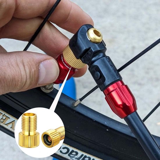 4x Fietsventiel Adapter Set: Presta (Frans) naar Schrader (Auto) en Dunlop — afbeelding 2