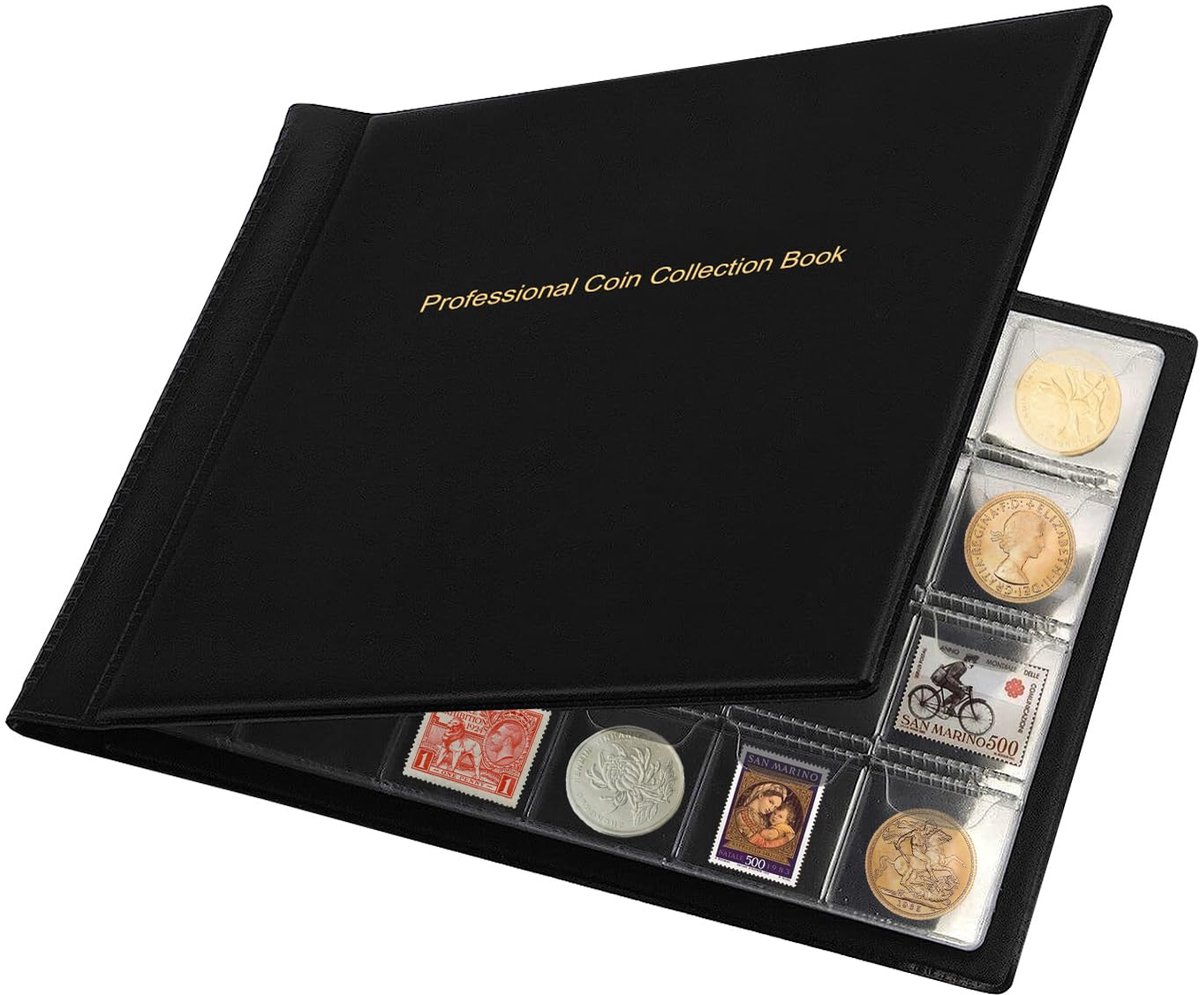 IMPERATORIS® Muntenalbum – Muntenverzamelmap – Munten Verzamelmap & Opbergsysteem voor Munten Opbergen – Geld Verzamelmap / Geldmap – Muntenmap met Muntenhouders