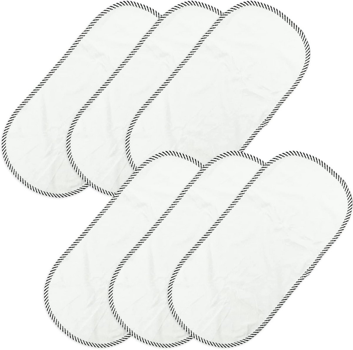 6 stuks draagbare aankleedkussens - waterdichte herbruikbare luiermat van puur katoen - zacht en comfortabel - 30 x 60 cm