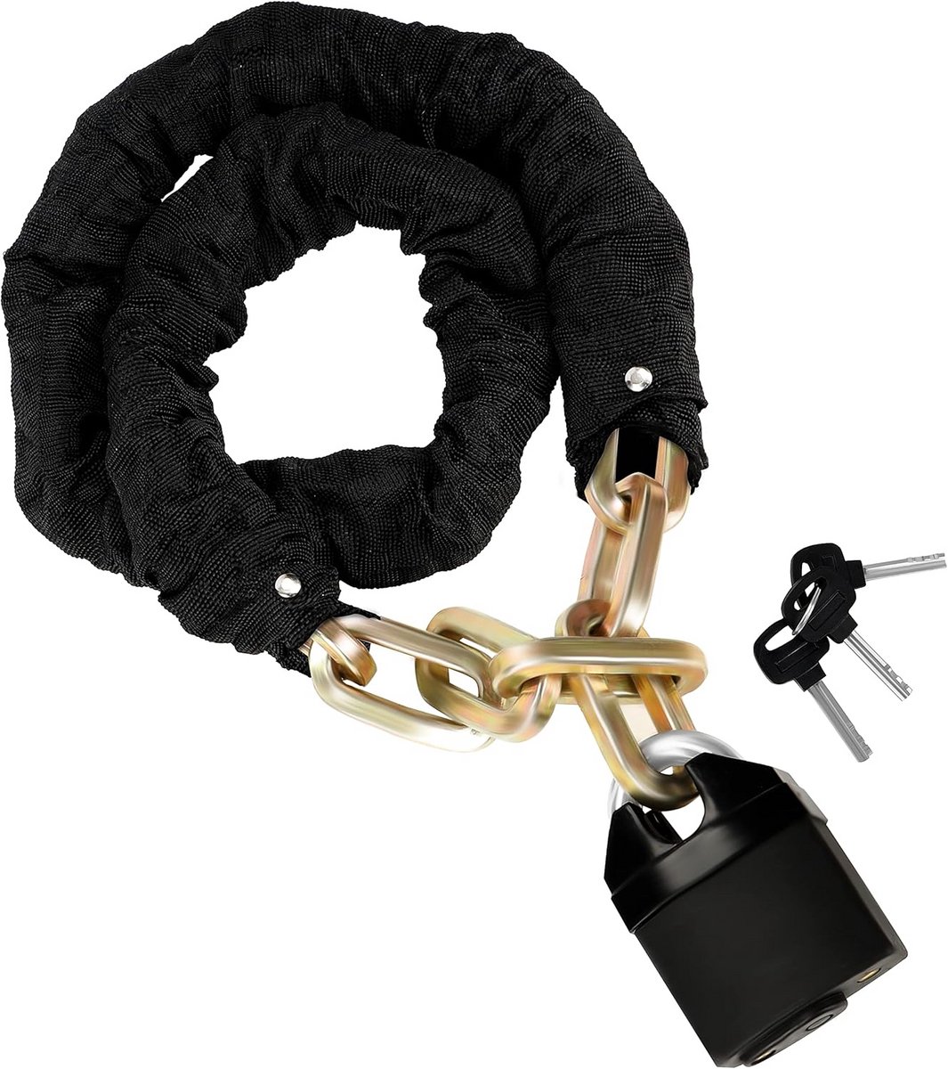 Motorfiets Kettingslot met Hangslot - 1.2m Lang en 10mm Dik - Extra Beveiliging voor Fietsen en Scooter
