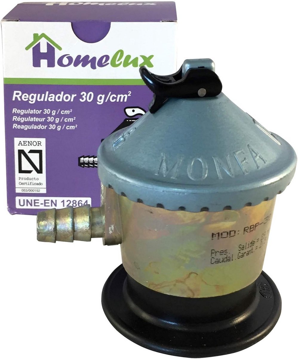 Gasregelaar voor butaangasflessen - UNE-EN 12864 - 29 mbar - 2,5 kg/uur