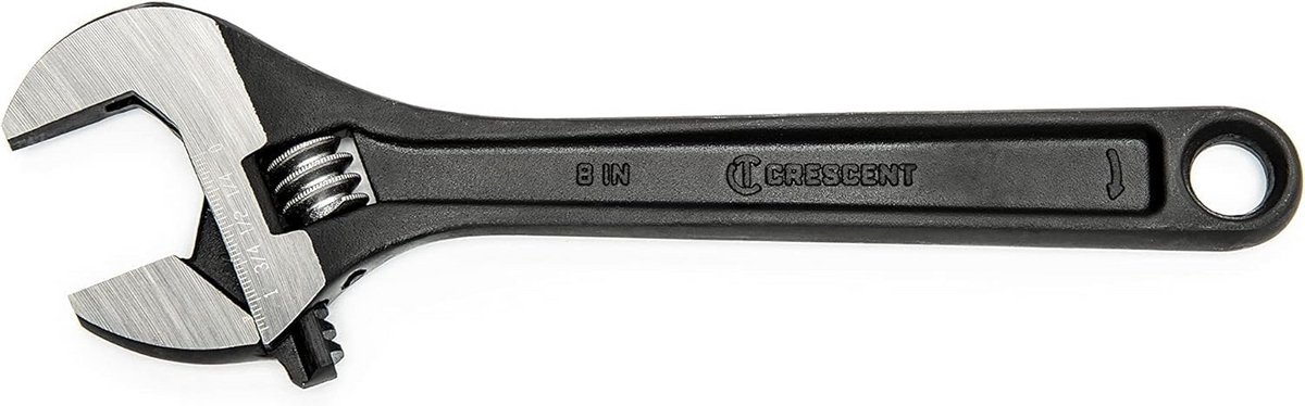 Verstelbare rolvorksleutel 8 inch (200 mm) - zwart