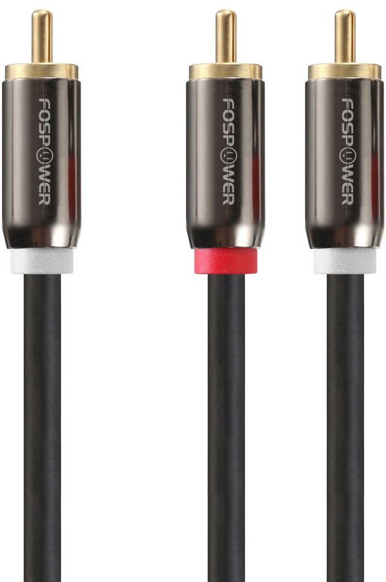 1 RCA naar 2 RCA Y-splitter audiokabel - 1,8 m afgeschermd met 24k vergulde aansluitingen