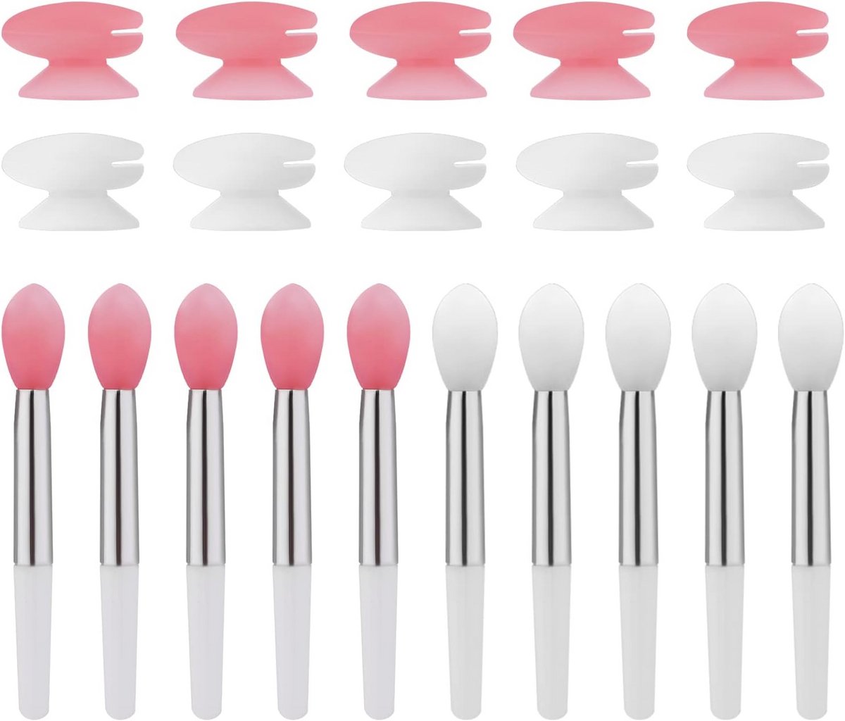 Siliconen Lippenborstel Set - 10st Herbruikbare Applicators en Deksels voor Lipmake-up