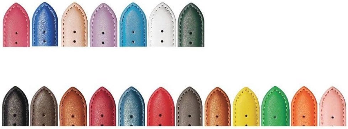 Glad rundleer horlogebandje 8mm tot 24mm