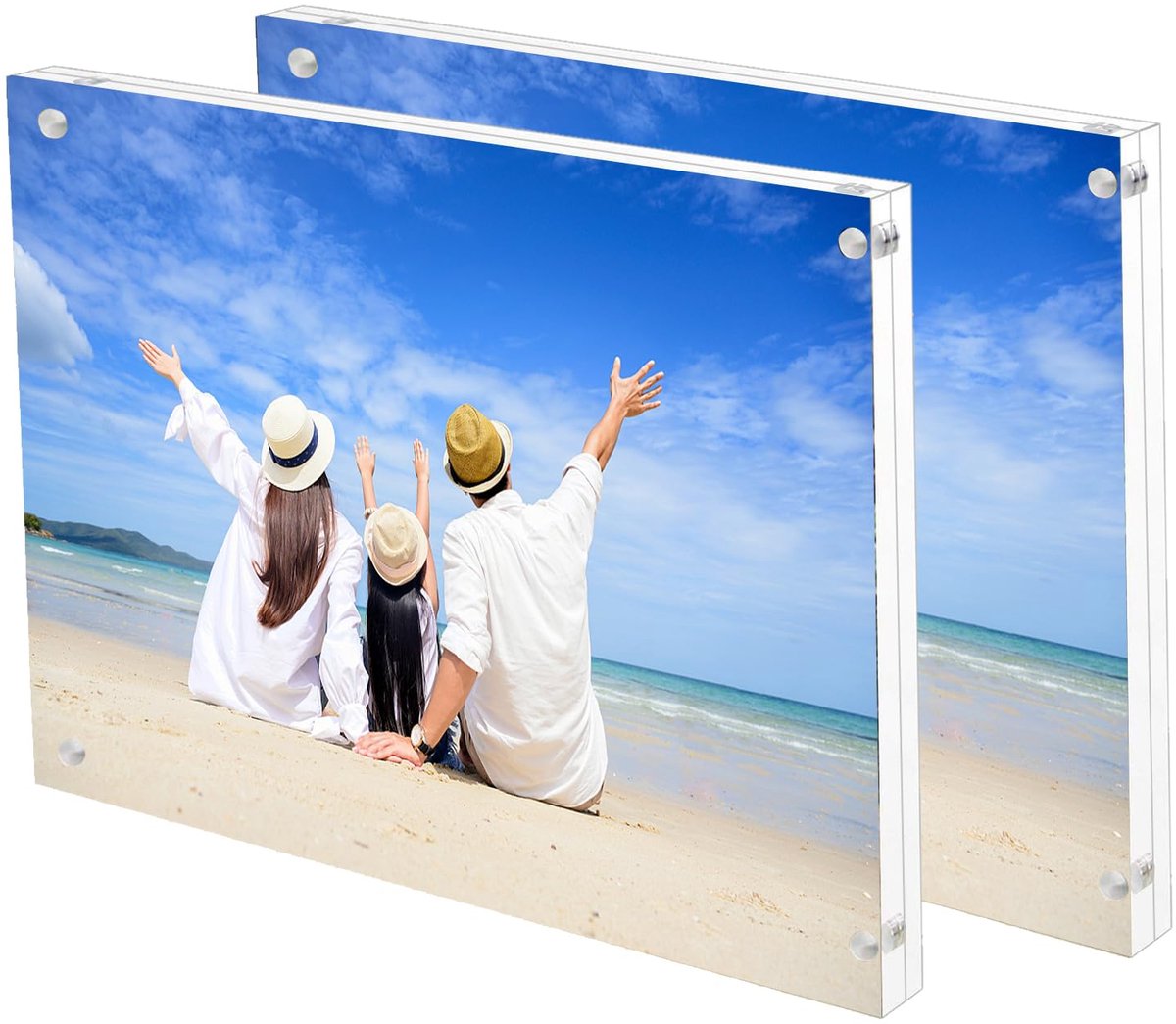 Unyqoos Dubbelzijdige magnetische fotolijst van helder acryl voor stijlvolle presentatie Transparant