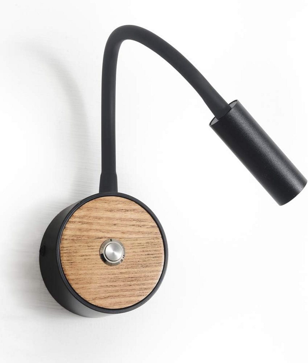 Moderne Houten Wandlamp met Schakelaar voor Slaapkamer en Gang