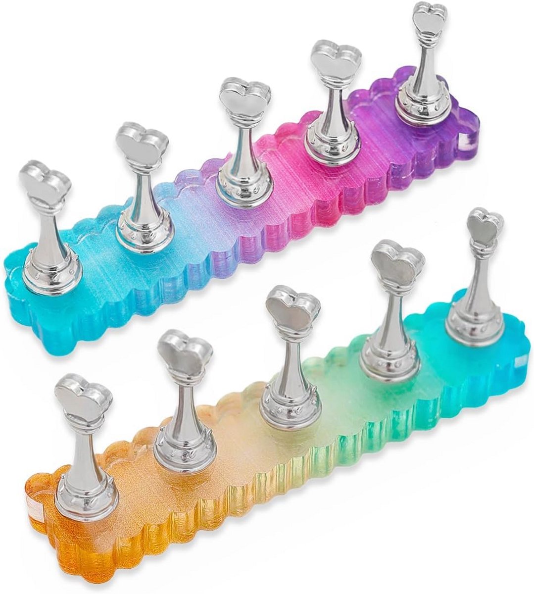 Set van 2 Magnetische Nagelstanden voor Nail Art Oefening