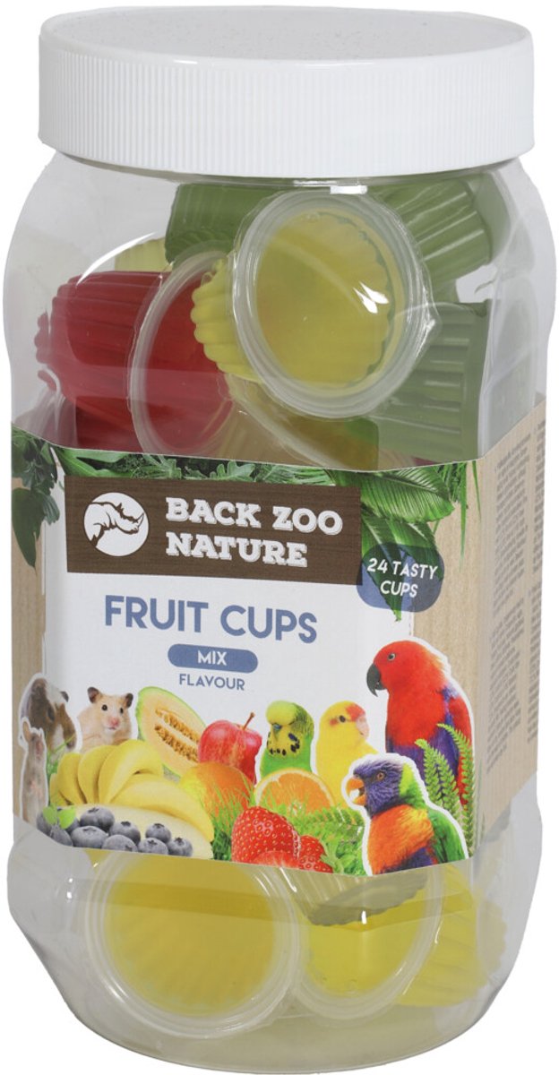 Fruitkuipjes Mix 24 Stuks - BACK ZOO NATURE - Snacks voor Vogels - Hersluitbare Pot, Rijk aan Suikers