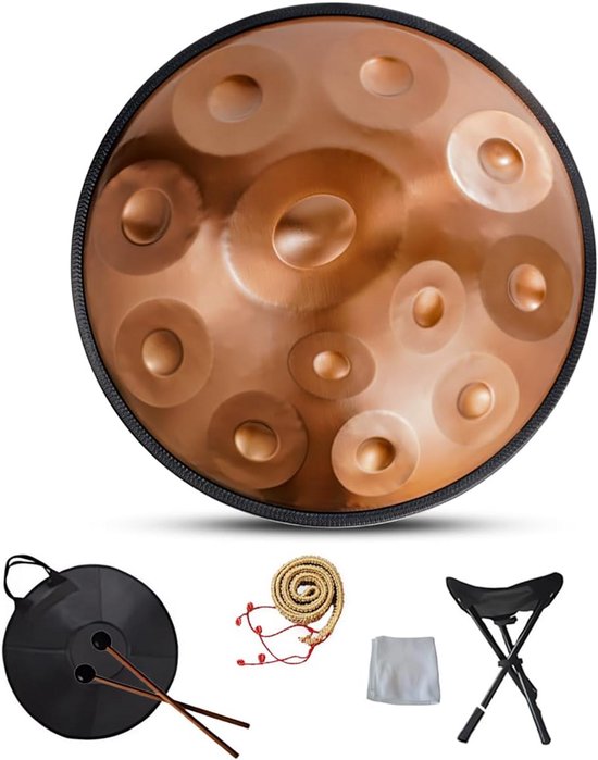 LOMUTY Handpandrum, 12 tinten, 22 inch stalen tongtrommel met zachte tas, harmonische percussie voor geluid healing, personal meditatie, yoga (violet
