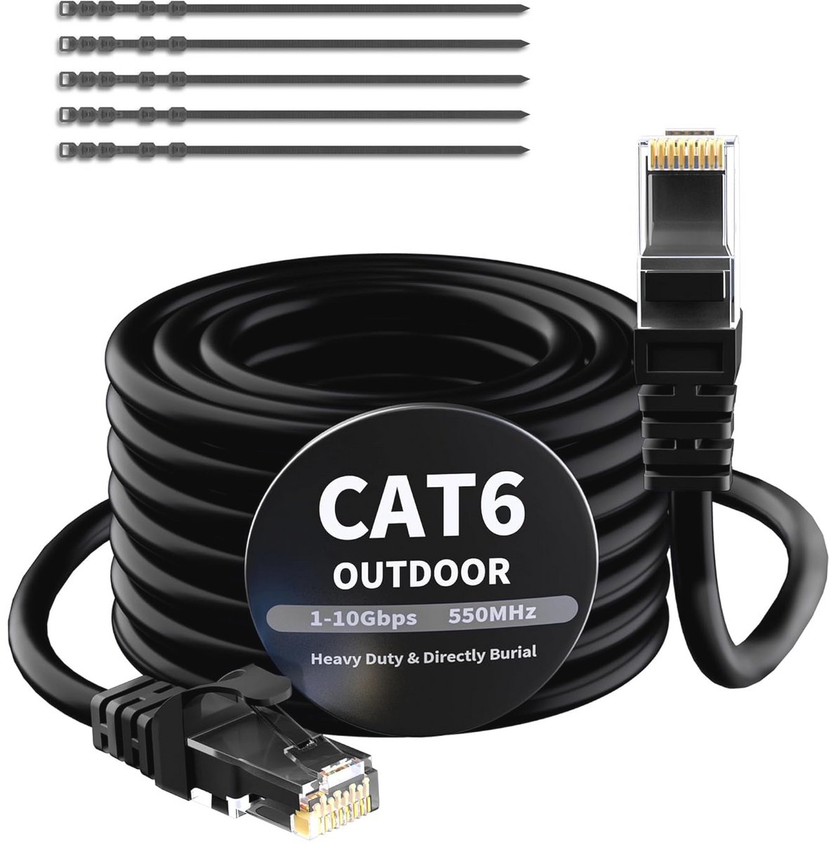 Ethernet-kabel 5 meter voor binnen en buiten, waterdicht, Gigabit UTP netwerkkabel