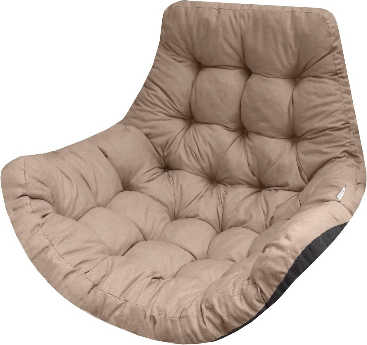 Hangstoelkussen voor Polyrotan en Rotan - Rond Zitkussen voor Binnen en Buiten, Beige Oxford