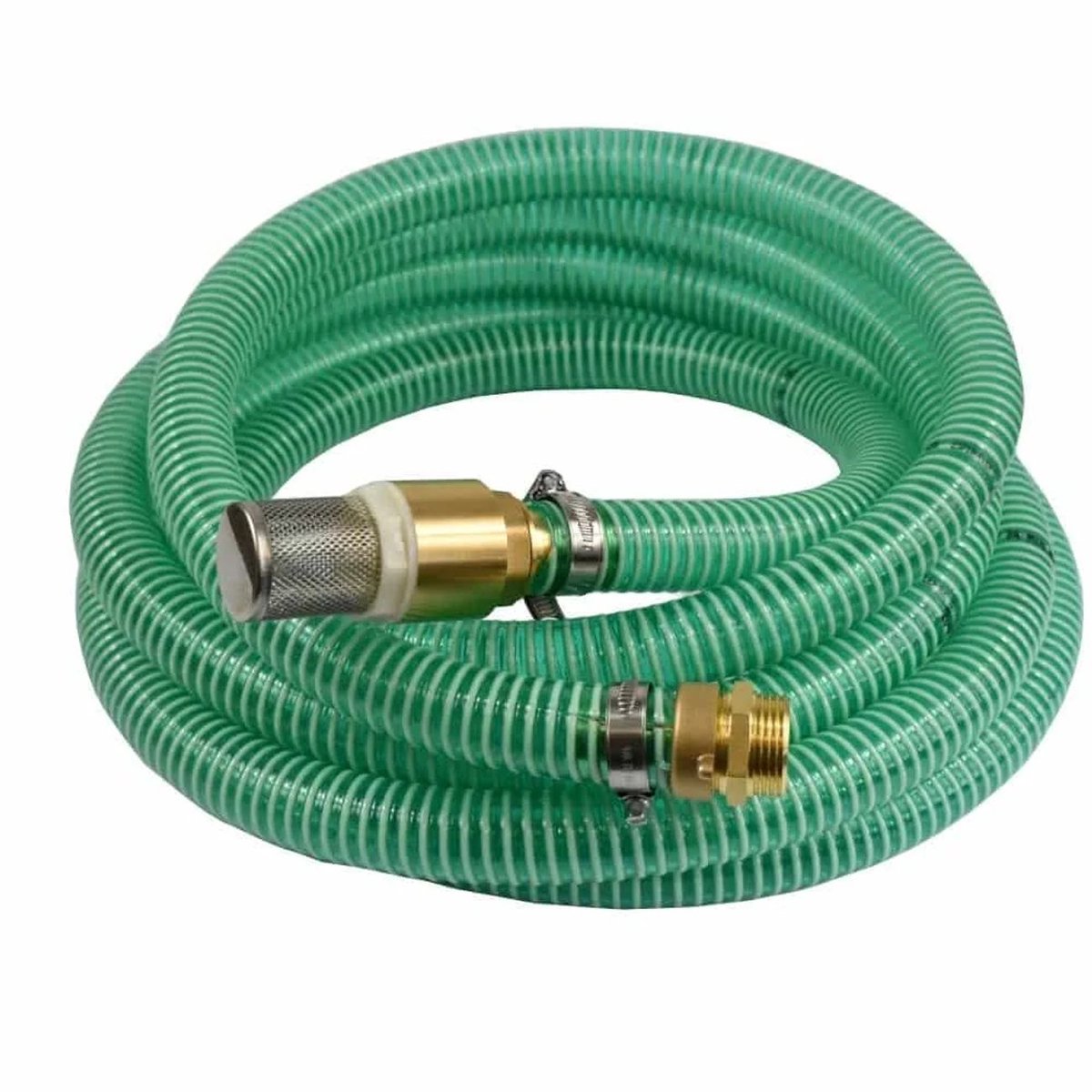 Zuigslang 25mm, drukslang met terugslagklep, slang met voetklep, dubbele nippel 1 inch, 2m
