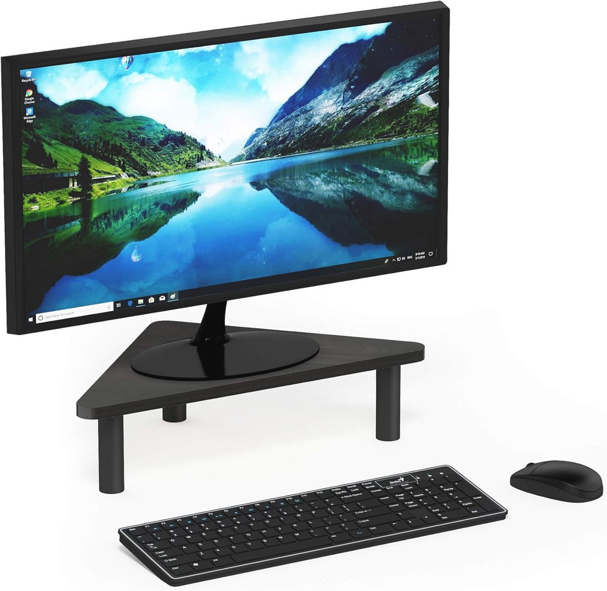 Monitor Stand Hout Espresso/Zwart - Perfect voor Thuis of Kantoor
