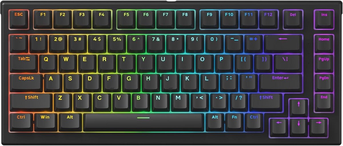 75% Bedraad Mechanisch Toetsenbord met Magnetische Schakelaars - Gaming Toetsenbord voor Snelle Reacties