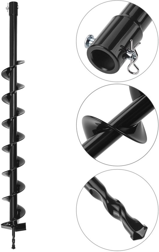 Grondboor ⌀ 60 mm met Adapter - 80 cm Grondboor voor Boren van Gaten en Planten van Bomen — afbeelding 5