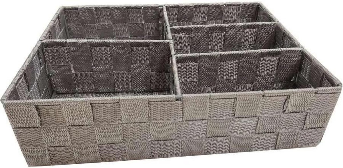 Partition tray with 5 holes - dark grey