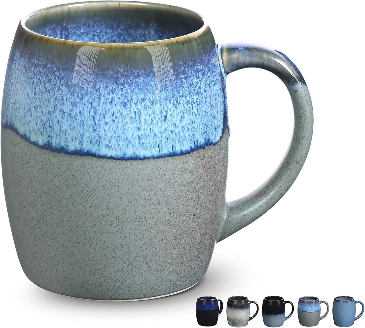 Grote koffiemok 500 ml - Keramische cappuccinokop voor kantoor en thuis - Magnetron en vaatwasmachinebestendig