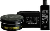 KAPR Matte Pomade 135ml + Shampoo 250ml – Gift Set met Gratis Toilettas