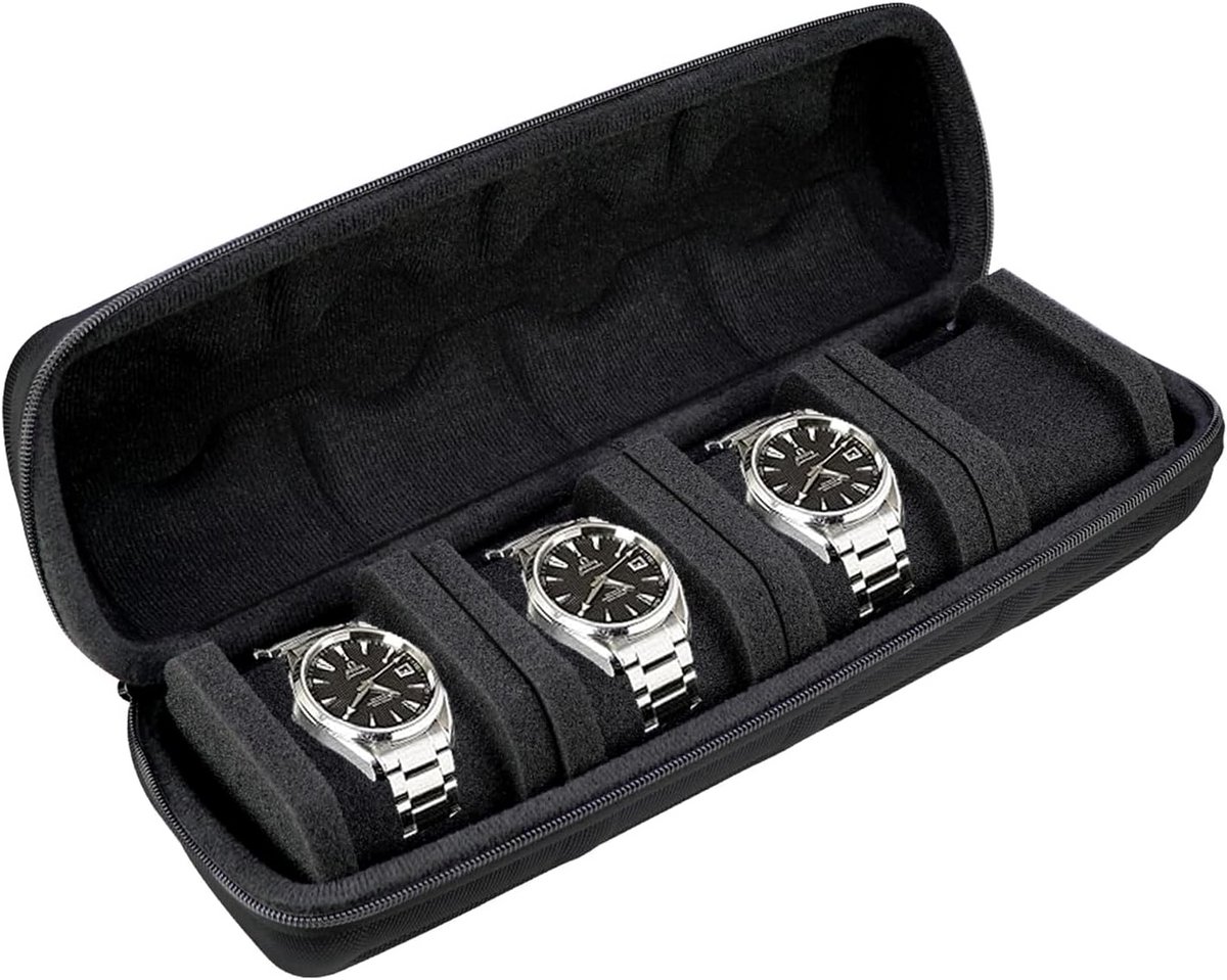 Luxe horlogebox met 4 vakken en cijferslot