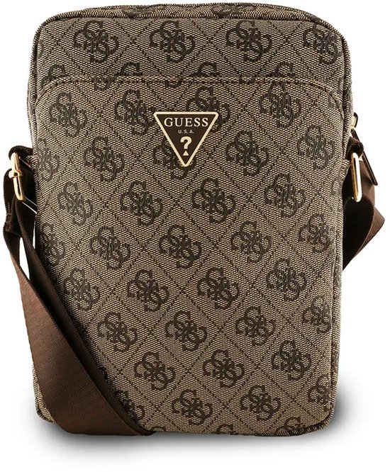 Telefoontasje Guess Met Pu-driehoeklogo Van 8 Inch 4g Brun