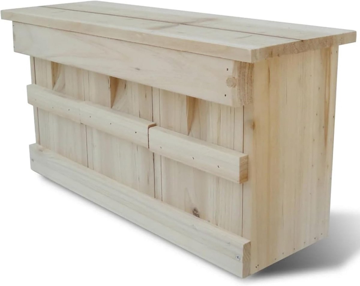 Houten Nestkast met 3 Appartementen voor Zangvogels en Meeuwen