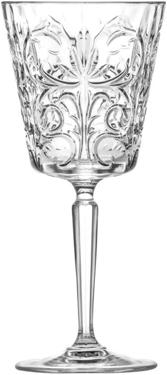 Set van 6 Kristallen Wijn Goblets - Tattoo Design - 29 CL Vaatwasmachinebestendig