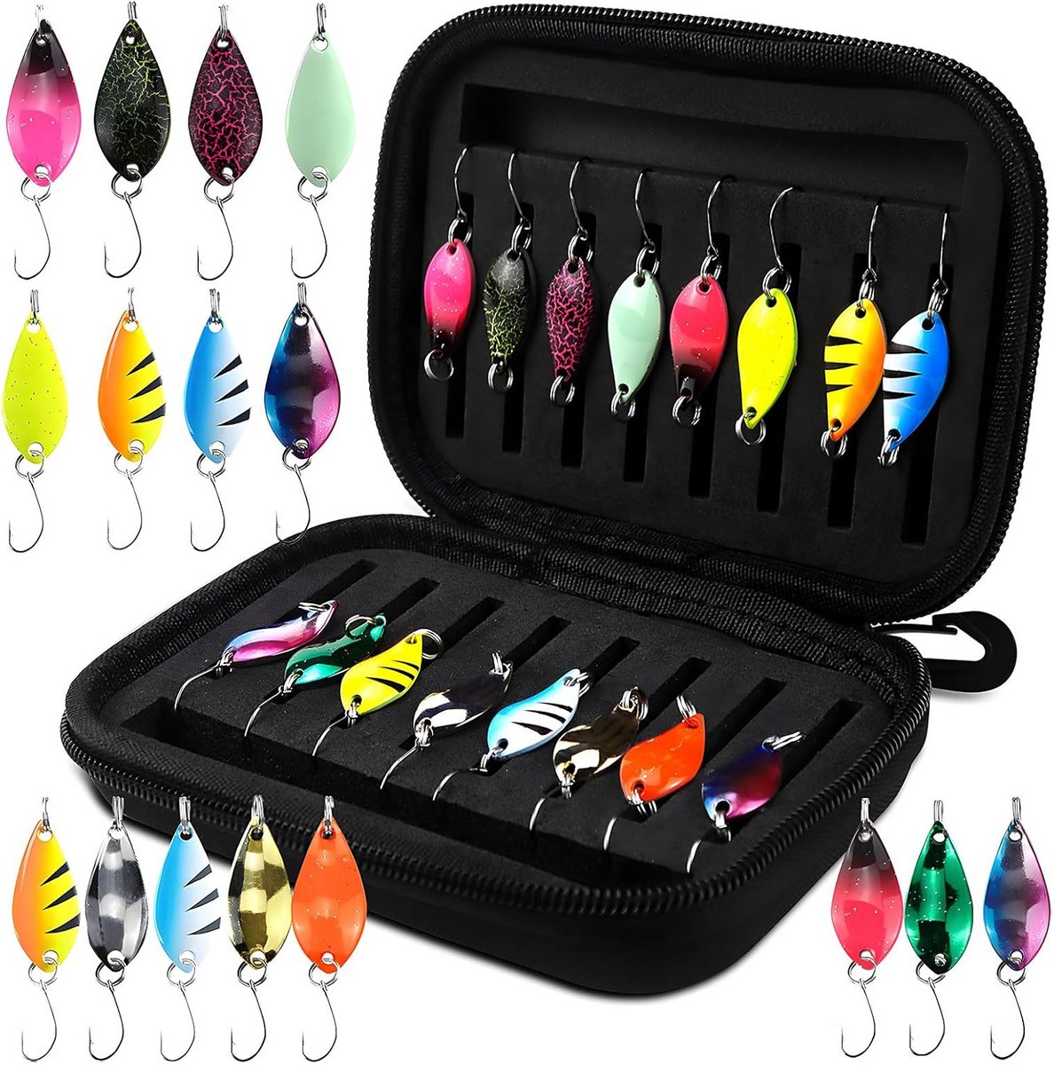 Forellepelset 16 Stuks - Kunstaas Spinner Visaccessoires Met Opbergdoos