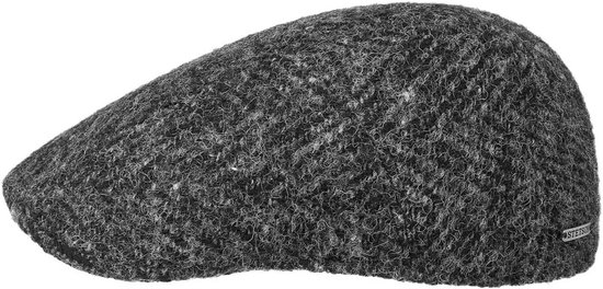 Stetson Muskegon Gatsby Cap Heren - pet met klep flat hat voering voor Herfst/Winter - XL (60-61 cm) zwart