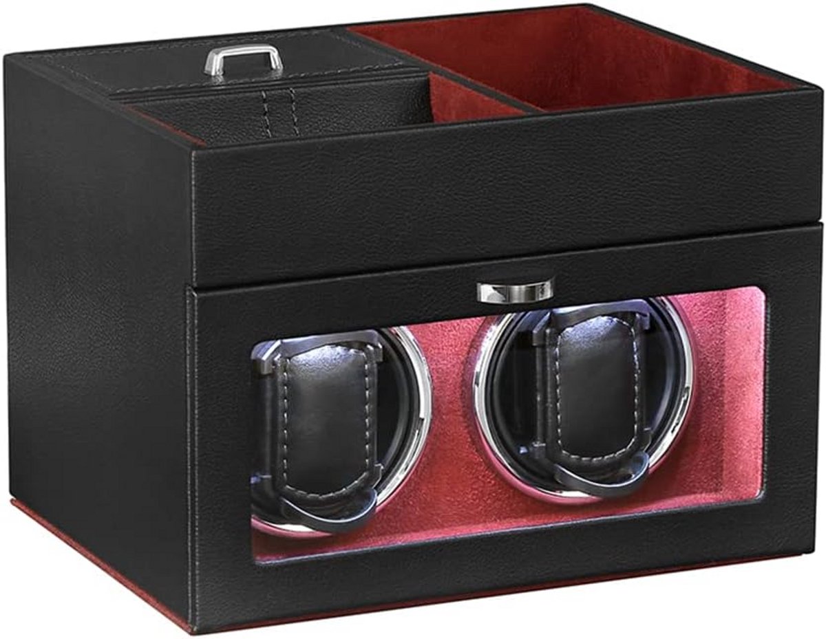 Luxe Winder voor Automatische Horloges - PU Lederen Horlogedoos met Stille Motor