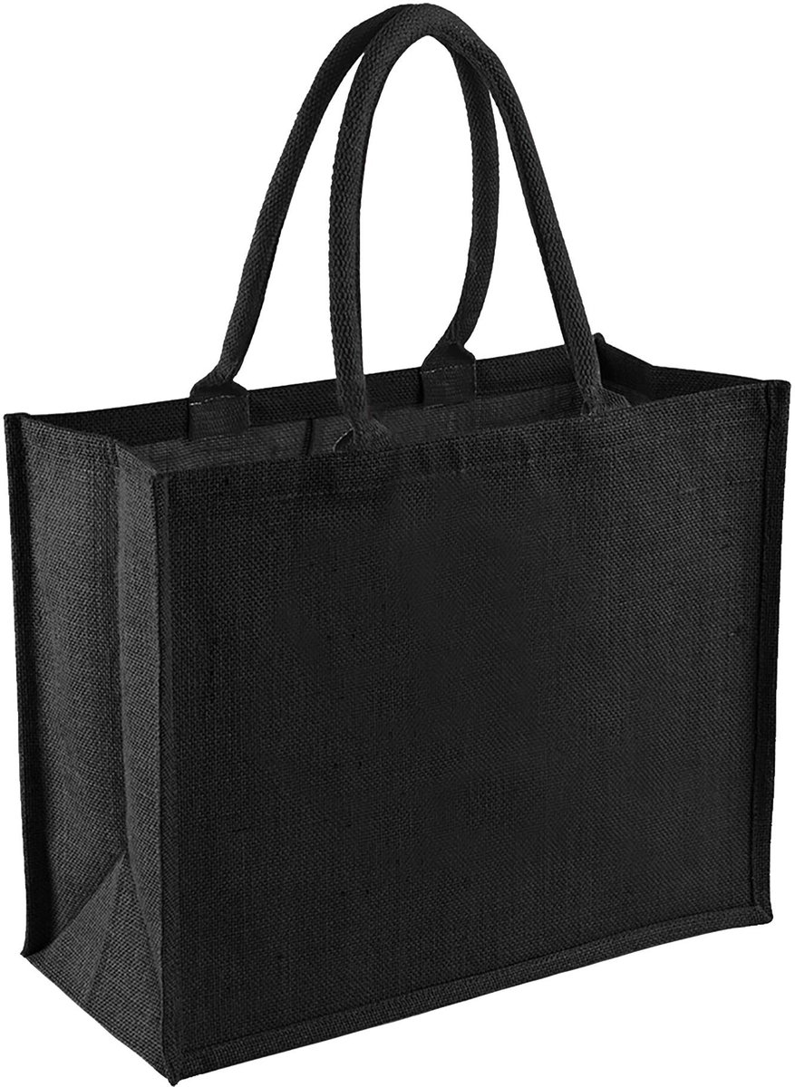 IMPERATORIS® Boodschappentas - Opvouwbare Tas - Herbruikbare Tasjes - Eco Shopper - Katoenen - Sterk en Lichtgewicht - 1 Stuks - Zwart - 21 litres