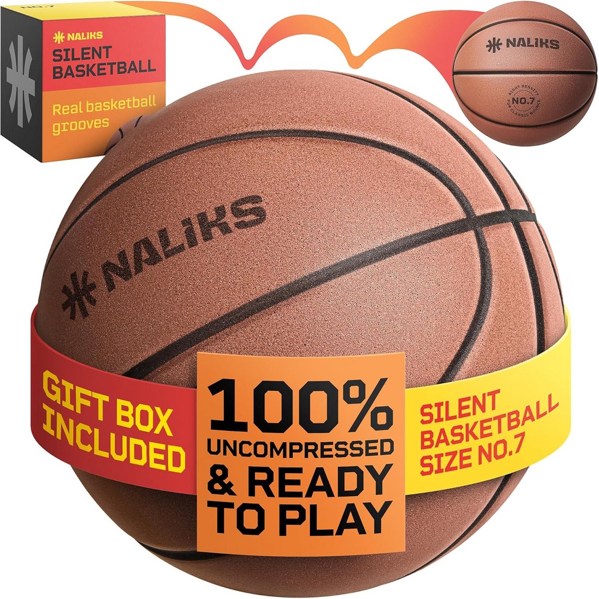 Oefenbal voor Stil Basketbal - 29,5 Inch NBA-Maat nr. 7