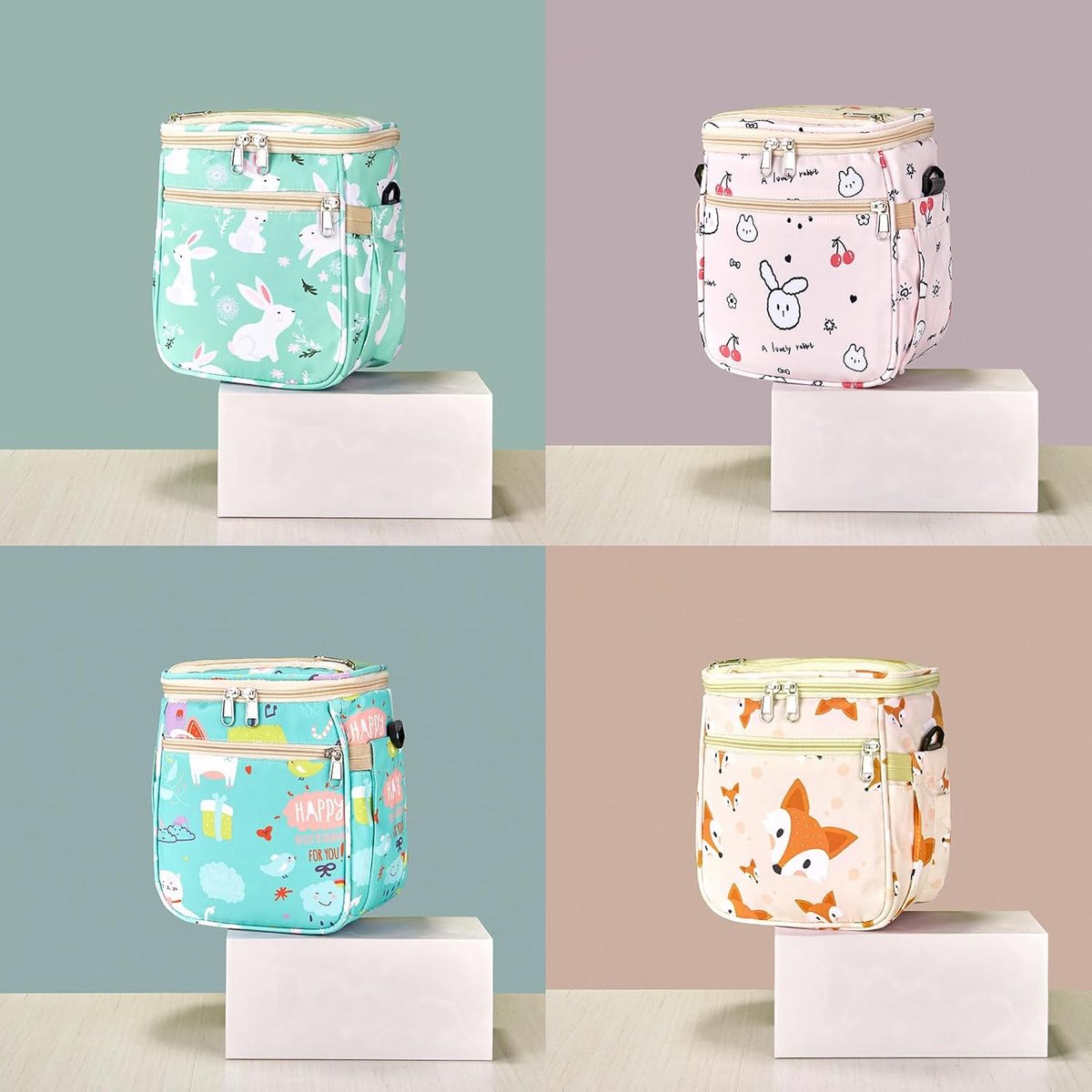 Fietsmand voor Kinderen - Beige Beer Organizer voor Fietsstuur