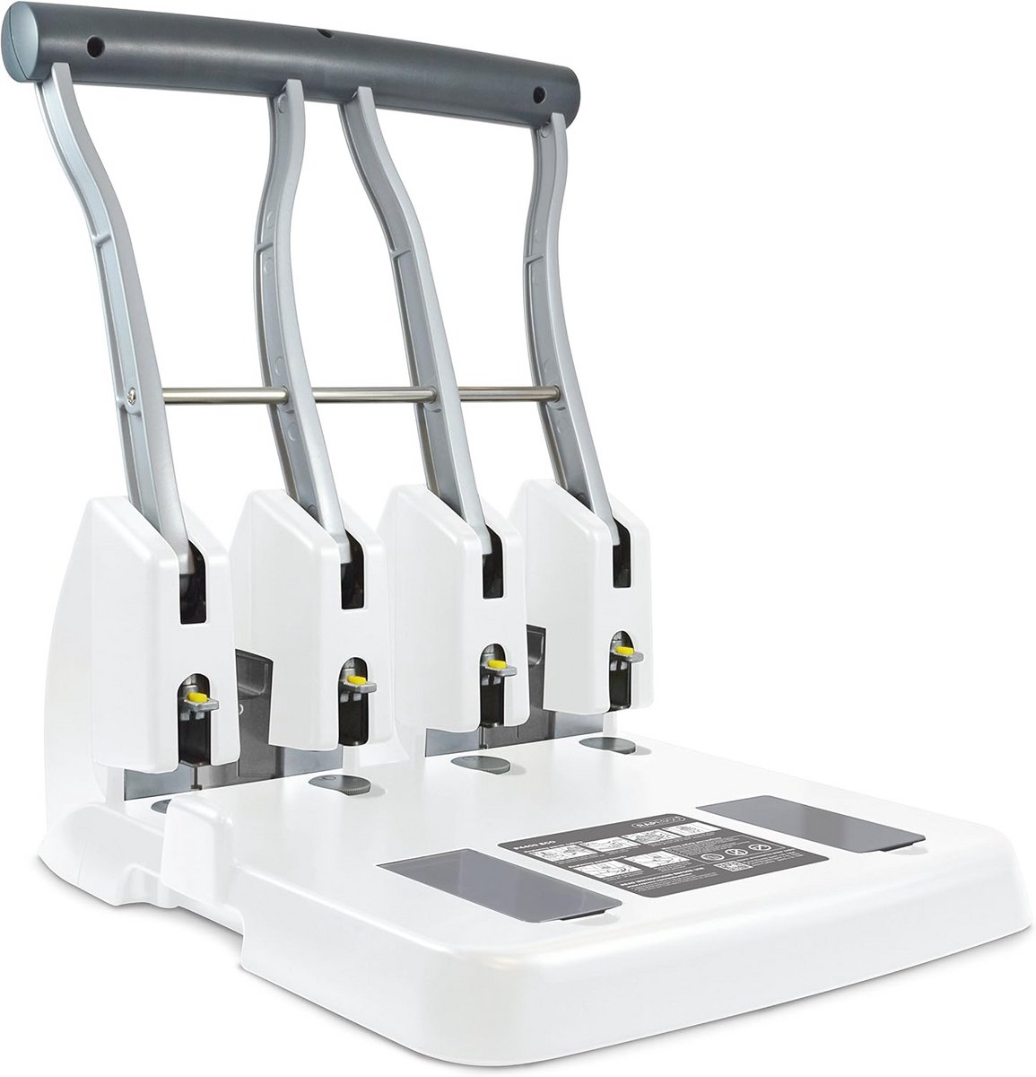 Professionele 4-Gats Perforator 150 Vel Capaciteit, Zacht Wit Kantoorapparaat