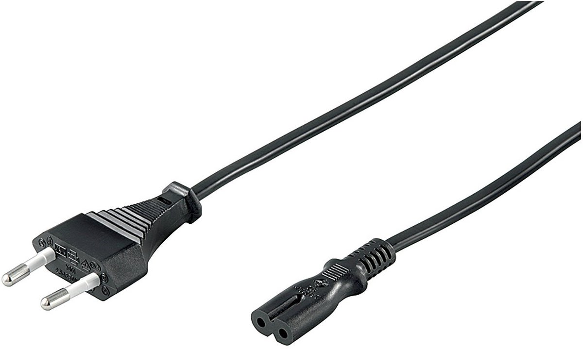 Verlengkabel C7 naar Eurostekker (Type C) Zwart - 5 Meter - Stroomkabel voor Huishoudelijke Apparaten en Elektronische Apparatuur