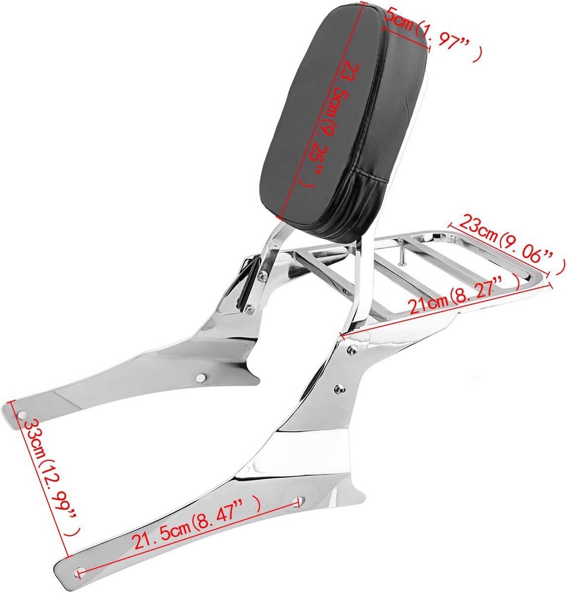 Motorcycle Sissy Bar met Bagagedrager en Rugleuning