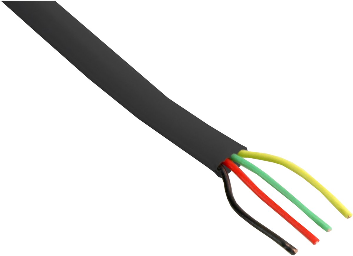 Telefoonkabel - rond - modulair - 4 x 0.5 mmÂ² - 20 m - zwart