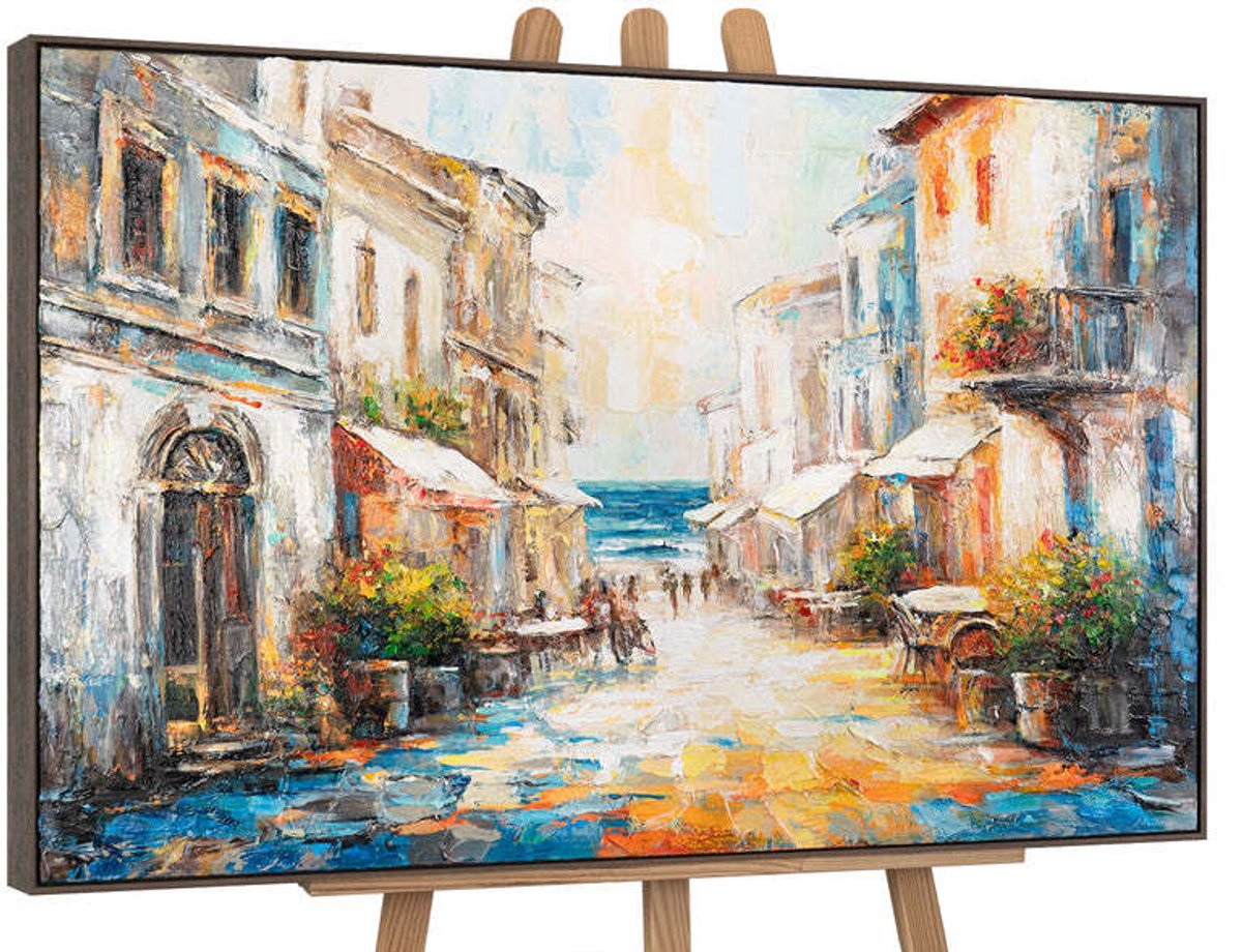 YS Canvas schilderij handgeschilderd warm breeze abstract – YS-Art Gallery – Luxe wanddecoratie voor woonkamer – Modern schilderij voor slaapkamer en hal Grey