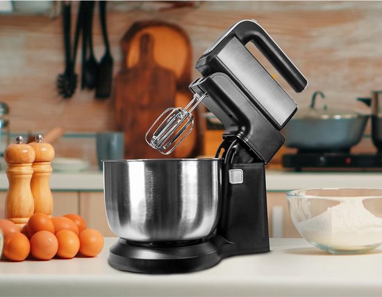 Quvo® Mixer met Mengkom - Keukenmachine - Handmixer - Zwart - 26cmx40cmx45cm van Quvo — afbeelding 4