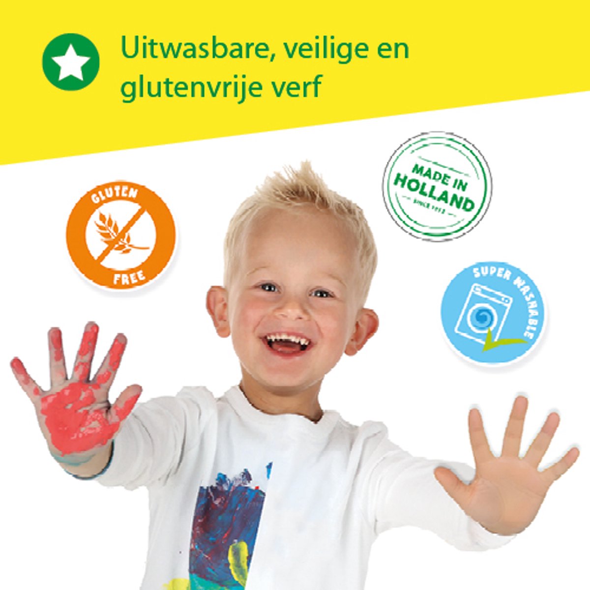 SES Creative - My First - Vingerverf dieren - 8 grote Dierenkaarten met Sticker Hoofden - Goed Uitwasbaar – Glutenvrij – voor 1 tot 4 jaar — afbeelding 5