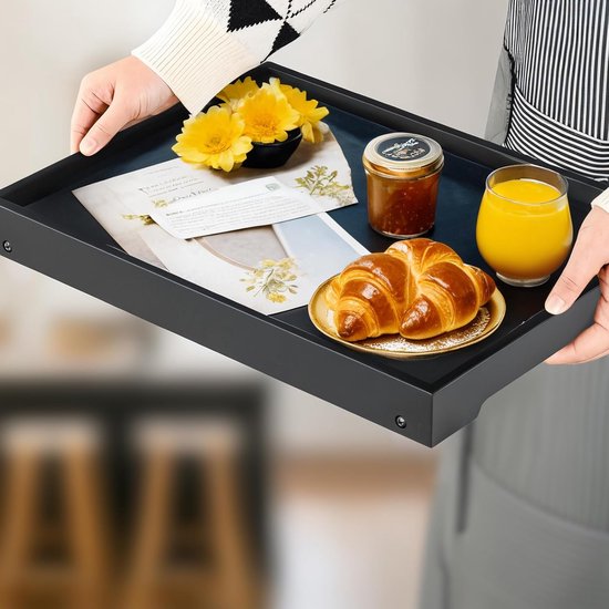 Opklapbare tafel - Campingtafel - Draagbare opklapbare tafel - Kan gebruikt worden als eettafel, tv-tafel, laptoptafel, snacktafel, banktafel of werktafel - Zwart — afbeelding 3