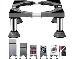 Wasdroger Onderstel met 4 Gepolsterde Poten - Draagvermogen tot 200 KG - Verstelbare Breedte 40-62 cm - Geschikt voor Wasmachine en Tumble Dryer - Grijs