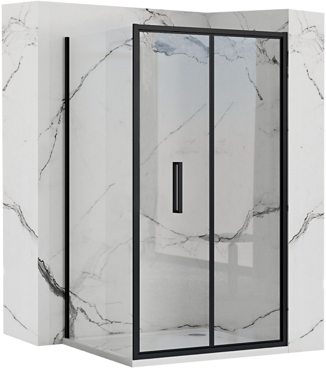 Rea Rapid Fold - Hoekdouchecabine - Zwart - 90X90 Vierkant - 90X90X195Cm