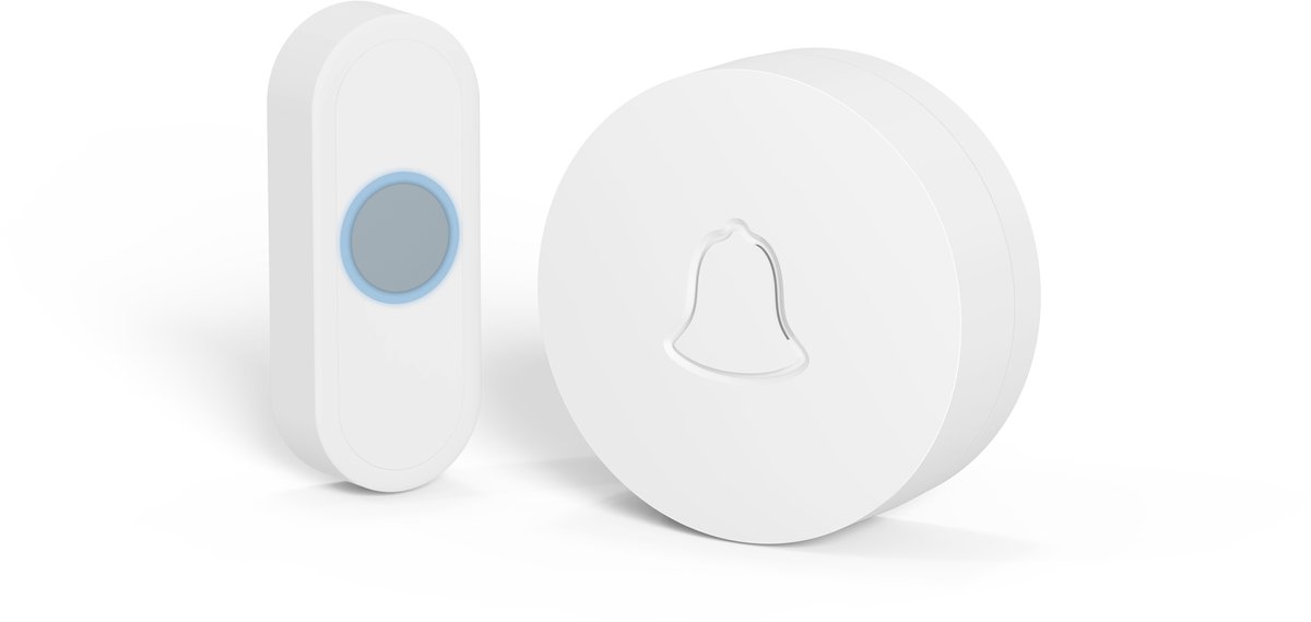 Q-Link gong - battery operated - met beldrukker - wit