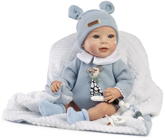 Anano Bébé Reborn Fille Naissance 48cm Réaliste Souple En Silicone Vinyle Poupees Fille Aux Yeux Bleus Reborn Bebe Poupee Fi Amz